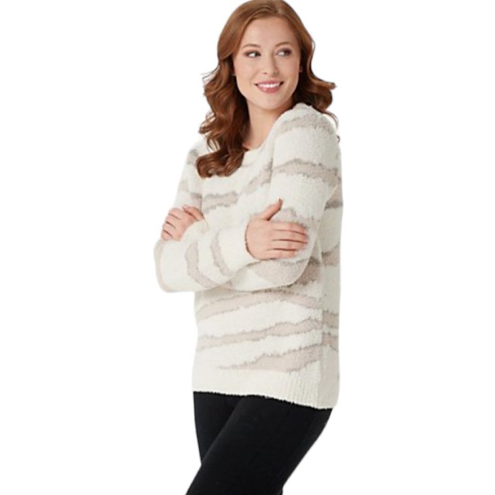 Barefoot Dreams Cozychic Seaside Crew Neck Pullover - Size Small